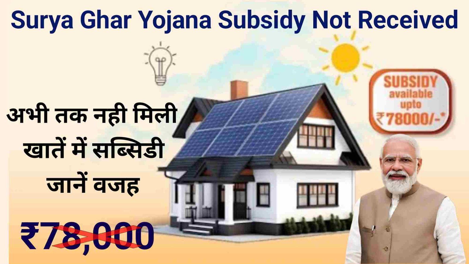 PM Surya Ghar Yojana Subsidy Not Received